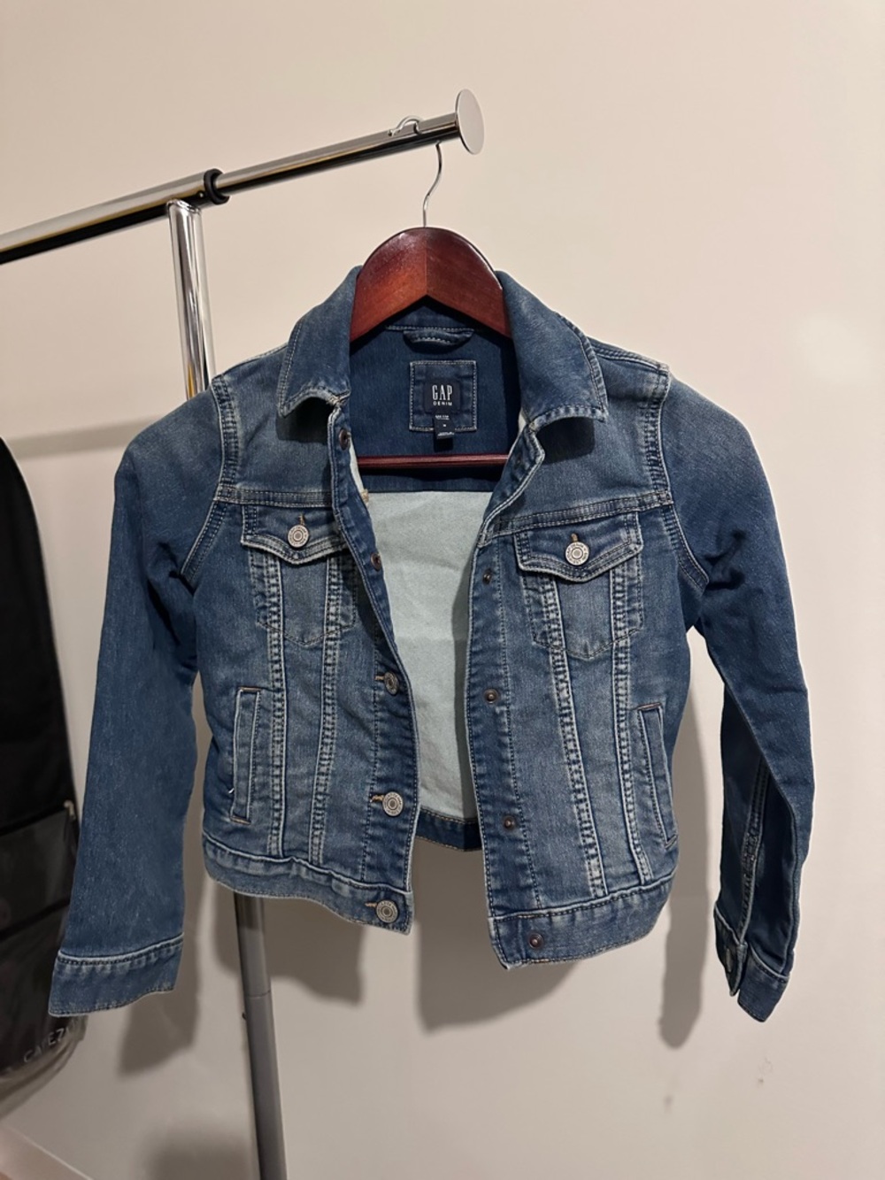 Size 8-9 GAP Kids Blue Denim Jacket with Button Front